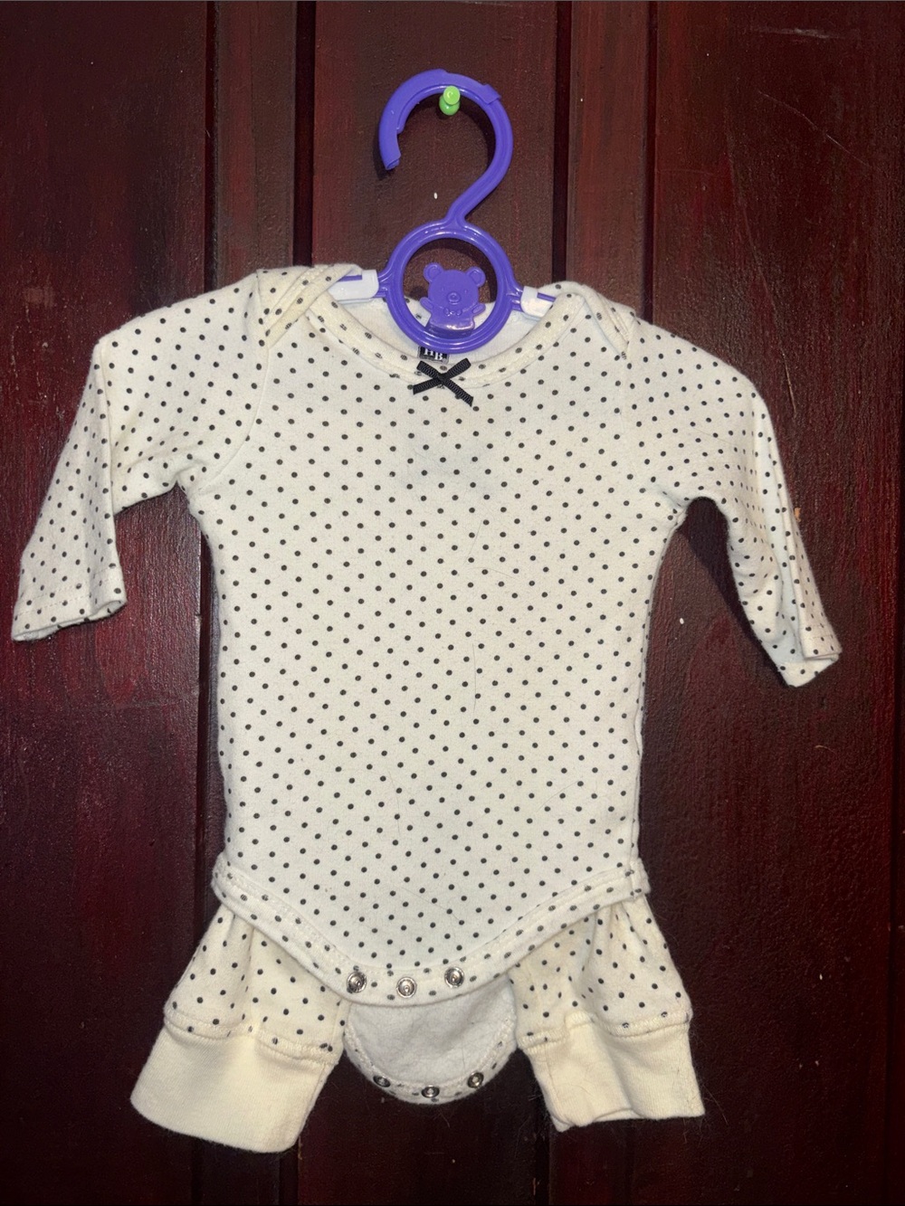 Cream Polka Dot Baby Onesie with pants